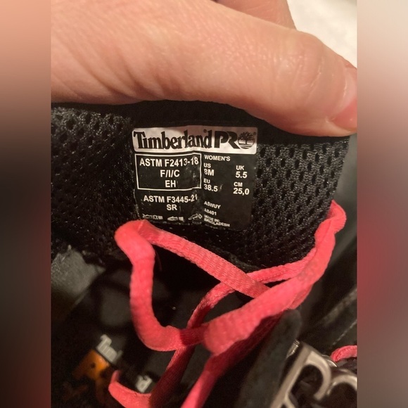 TIMBERLAND PRO Women's 8 womens POWERFIT Black Leather composite Toe Boots - Picture 6 of 11